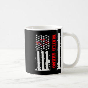 Wasserski-Grafik mit Vintage-USA-Flagge für Frau Kaffeetasse