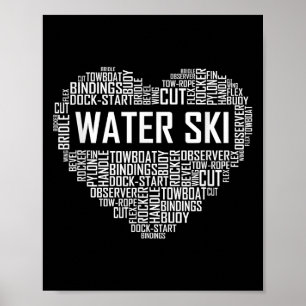 Wasserski - Herz Lover Geschenk Wasserski Liebe Ge Poster