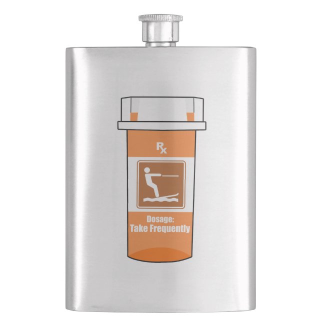 Wasserski ist mein Medikament Flachmann (Vorderseite)