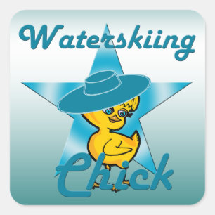 Wasserski-Kick #7 Quadratischer Aufkleber