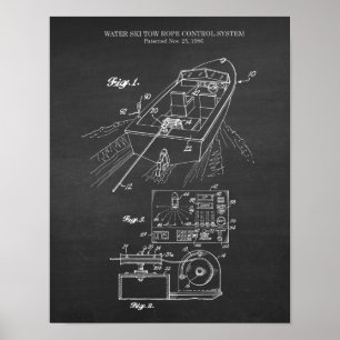 Wasserski Patent #1 Wall Art Lake House Deco Poster