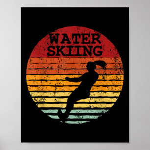 Wasserski Retro Wasserski Vintage Wasserskilauf Su Poster