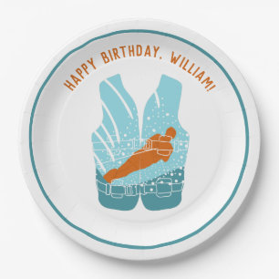 Wasserski-Rettungsweste Grafik Personalisiert Pappteller