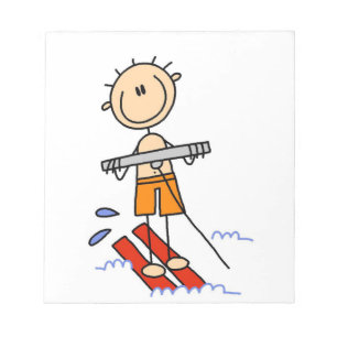 Wasserski-Stickfigur Notizblock