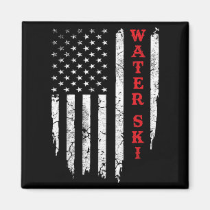 Wasserski störte amerikanische Flagge 4. Juli Wass Magnet