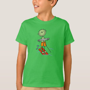Wasserski-Strichmännchen T-Shirt