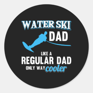 Wasserski-Vater wie ein normaler Vater Strand Athl Runder Aufkleber