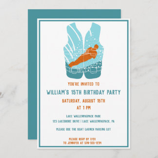 Wasserski Wasserskifahrer Grafik nach Maß Einladung