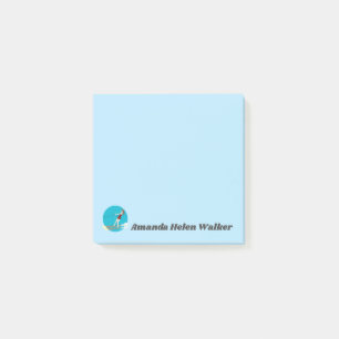 Wasserskier im Vintage-Stil Post-it Klebezettel