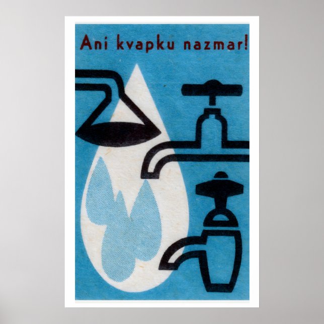Wassersparen! - Matchbox-Druck Poster (Vorne)