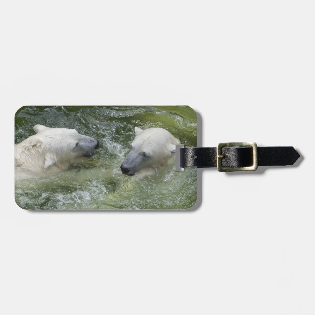 Wasserspass Eisbären Gepäckanhänger (Vorderseite horizontal)