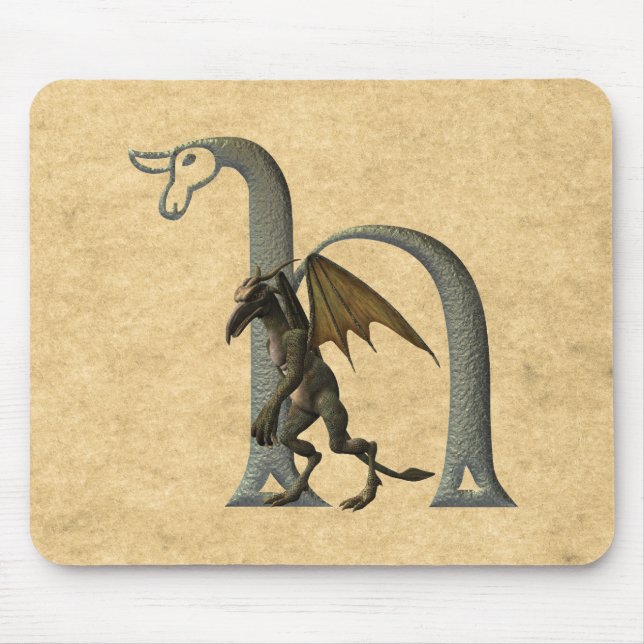 Wasserspeier-Monogramm H Mousepad (Vorne)