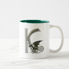Wasserspeier-Monogramm K Zweifarbige Tasse