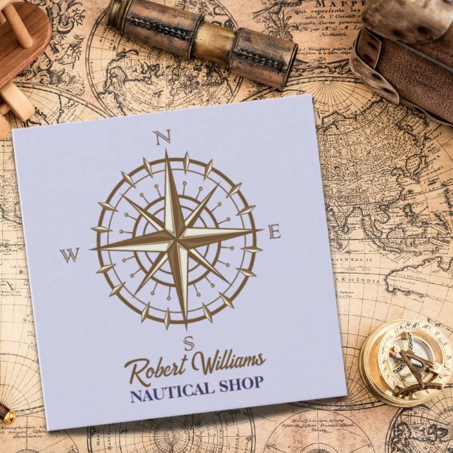 Wassersport-Kompass Nautic Quadratische Visitenkarte (Coastal Diving Boating Sailing Compass Nautical Square Business Card)