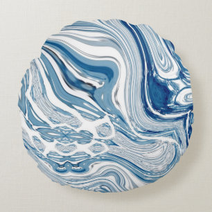 Wassersportaktivitäten am Strand Wasserfarbenblau Rundes Kissen