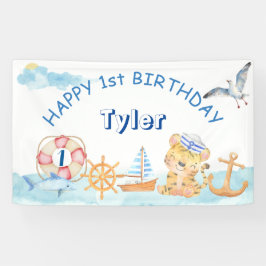 Wassersportler mit Nautiker und Pastellfarbe Banner