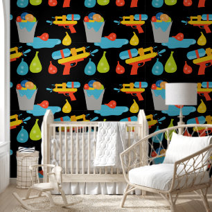 Wasserspritze & Luftballons Sommer Kinderzimmer Tapete