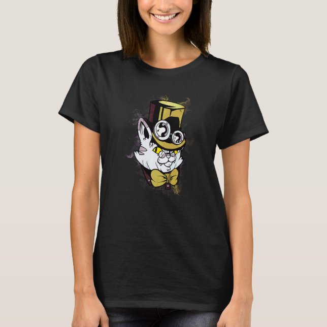 Wasserspritzer Katze Kätzchen Steampunk T-Shirt (Vorderseite)