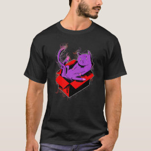 Wasserspritzer Pappkarton Spielende Katze T-Shirt