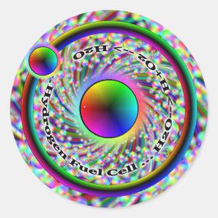 Wasserstoff-Brennstoffzelle-Aufkleber Runder Aufkleber