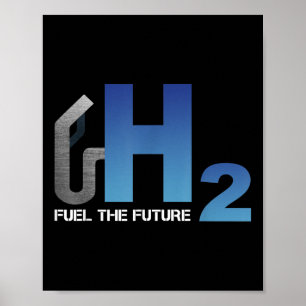Wasserstoff-H2-Energie-Umweltschutz-Motorrad Poster