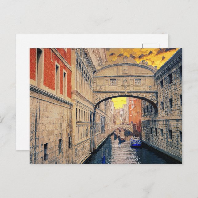 Wasserstraße Venedig Italien Gondola Gebäude #12 Postkarte (Vorne/Hinten)