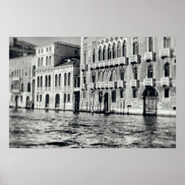 Wasserstraße Venedig Italien Schwarz-Weiß-Gebäude Poster