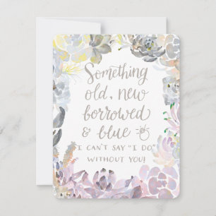 Wassersukkulturen Bridesmaid Card Einladung