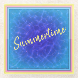 Wasserthema im Sommer Pastell Gerahmt Moderne Glasuntersetzer