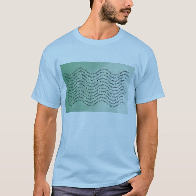 Wassertier-Gruppen-Namen-Welle Ombre T-Shirt (Vorderseite)
