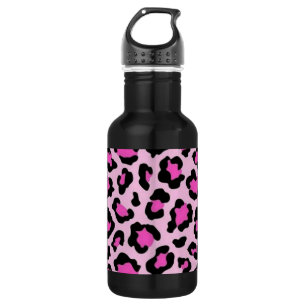 Wassertier-Tierdruck rosa schwarz Edelstahlflasche