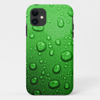 Wassertröpfchen auf grünem Hintergrund, cool u.