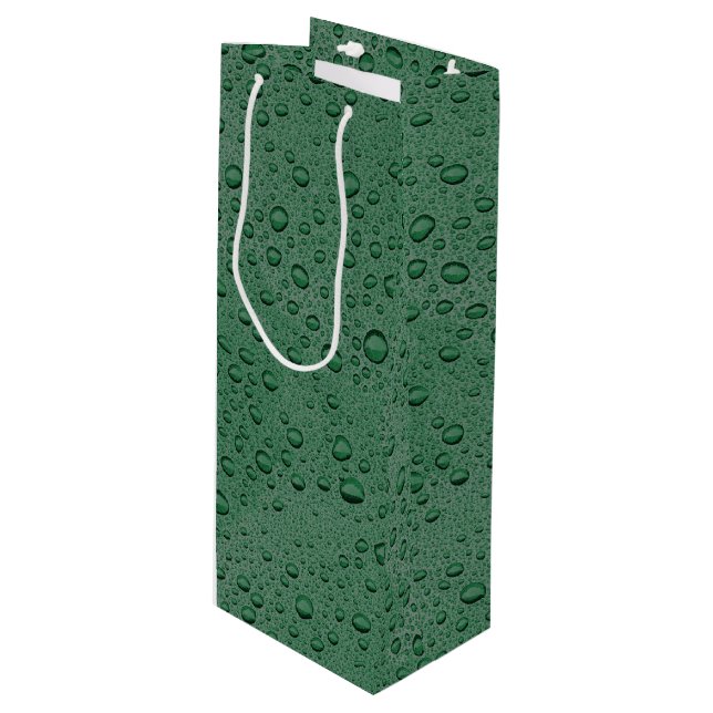 Wassertröpfchen Geschenktüte Für Weinflaschen (Vorderseite Schrägansicht)