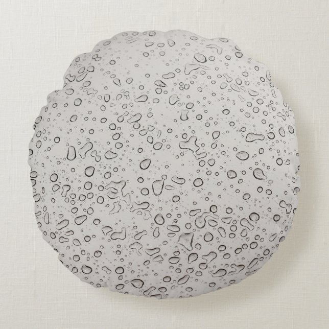 Wassertröpfchen Rundes Kissen (Vorderseite)