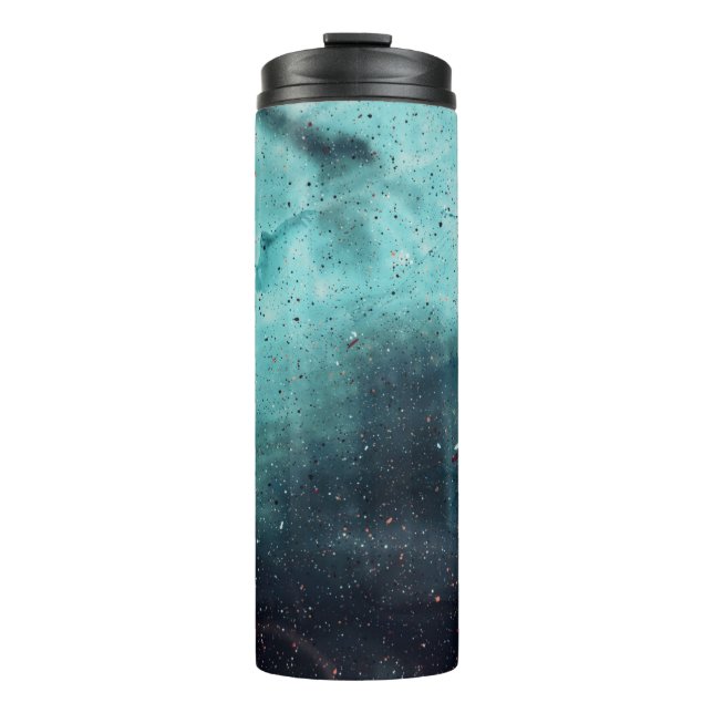 Wassertropfen an Glasfenstern Thermosbecher (Vorderseite)
