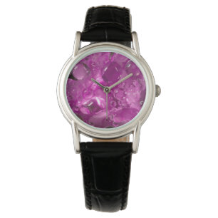 Wassertropfen auf einer Blume, Kalifornien Armbanduhr