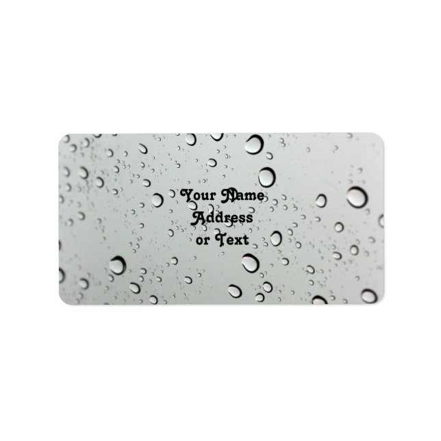 Wassertropfen auf Glasgrund Adressaufkleber (Vorne)