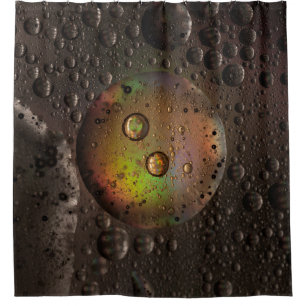 Wassertropfen auf Glasplatte Duschvorhang