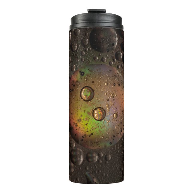 Wassertropfen auf Glasplatte Thermosbecher (Vorderseite)