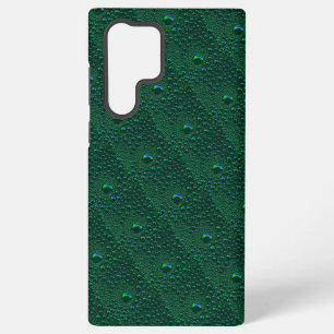 Wassertropfen auf grünem Metall Samsung Galaxy Hülle