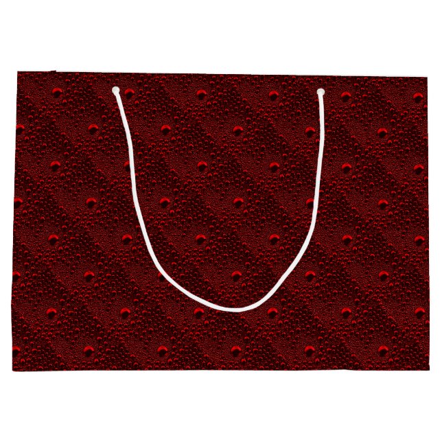 Wassertropfen auf Krimsonmetall Große Geschenktüte (Rückseite)