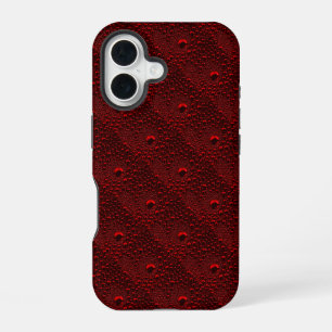 Wassertropfen auf Krimsonmetall iPhone 16 Hülle