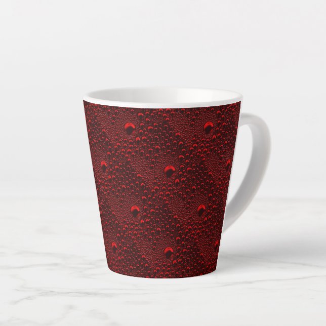 Wassertropfen auf Krimsonmetall Milchtasse (Rechte Ecke)