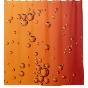 Wassertropfen auf orangefarbener Oberfläche Duschvorhang