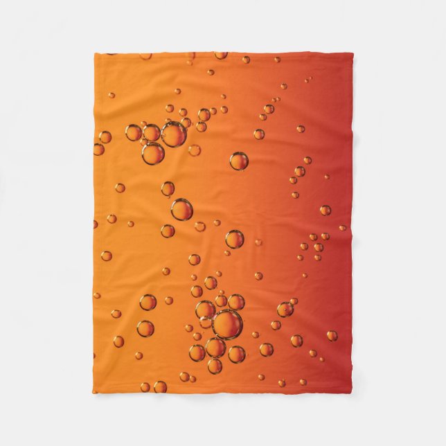 Wassertropfen auf orangefarbener Oberfläche Fleecedecke (Vorderseite)