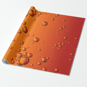 Wassertropfen auf orangefarbener Oberfläche Geschenkpapier