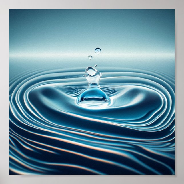 Wassertropfen bei langsamer Bewegung Poster (Vorne)