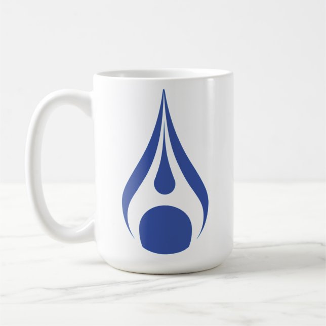 Wassertropfen-Design auf weißer Tasse (Links)