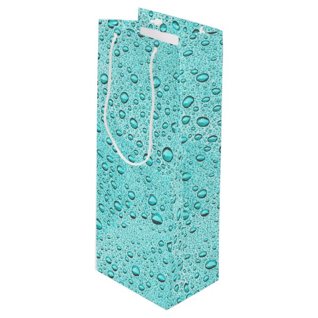 Wassertropfen Geschenktüte Für Weinflaschen (Vorderseite Schrägansicht)