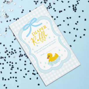 Wassertropfen Gingham-Baby-Shower-Windel-Raffle Begleitkarte
